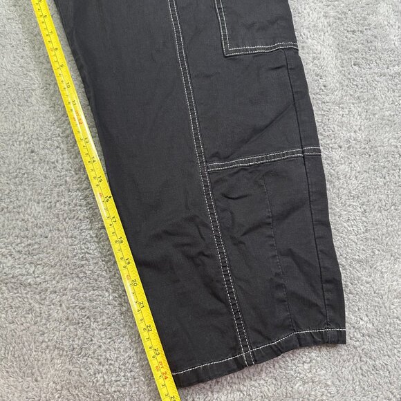 By Anthropologie The Carson Utility Barrel Cargo Pants Size 12P‎ Black High Rise - Picture 8 of 12